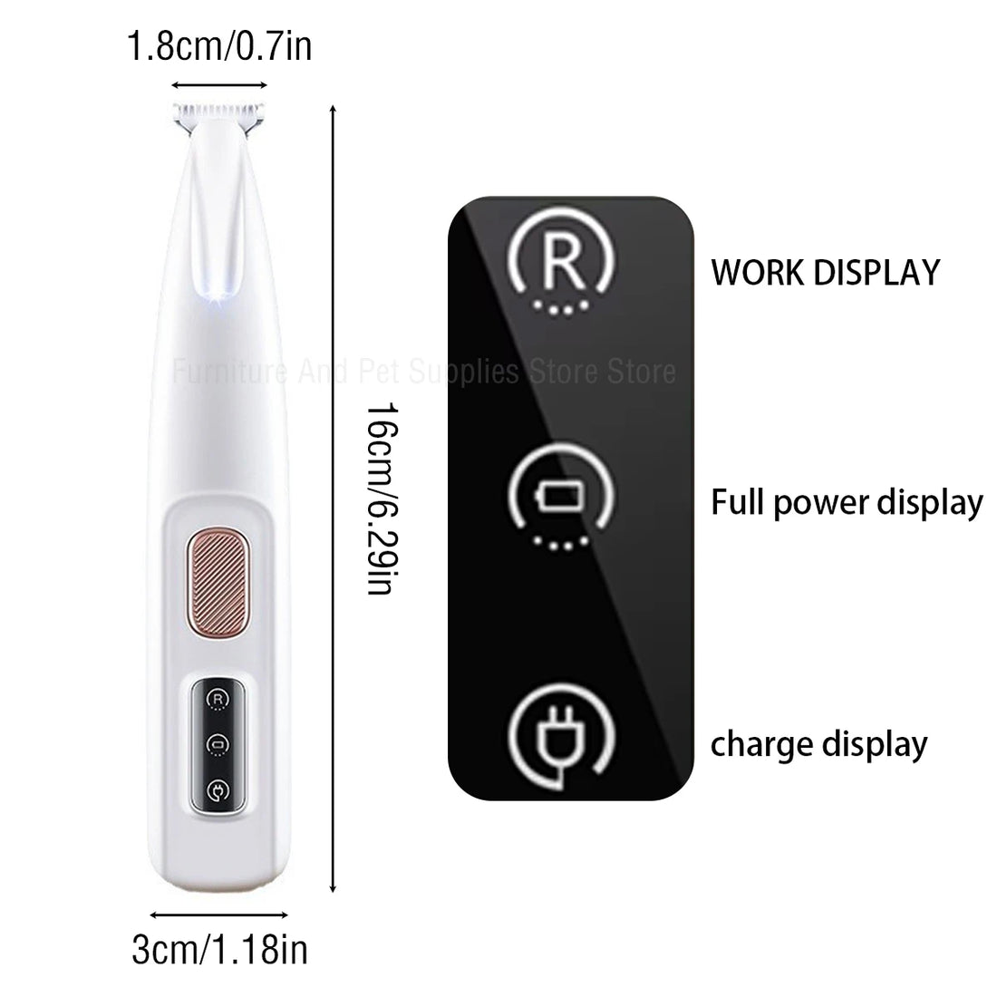 LED WATERPROOF PET PAW TRIMMER