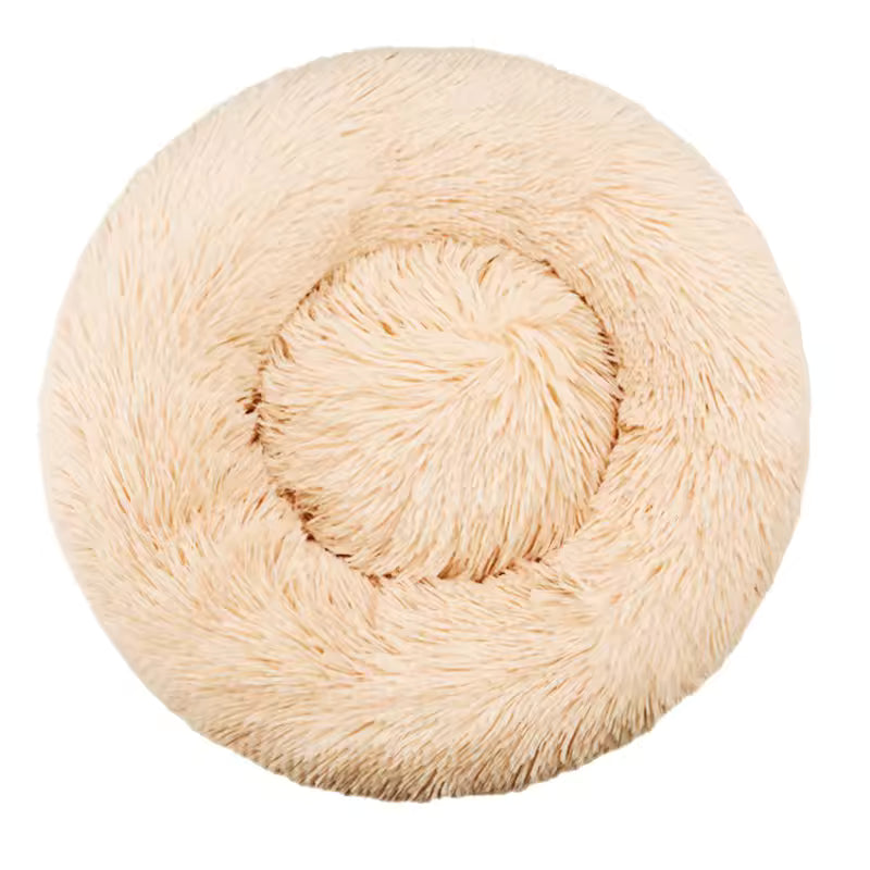Round Plush Winter Warm Pet Bed for Dogs & Cats