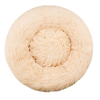 Round Plush Winter Warm Pet Bed for Dogs & Cats