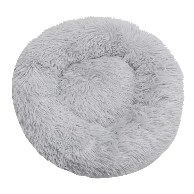 Round Plush Winter Warm Pet Bed for Dogs & Cats