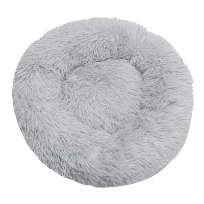 Round Plush Winter Warm Pet Bed for Dogs & Cats