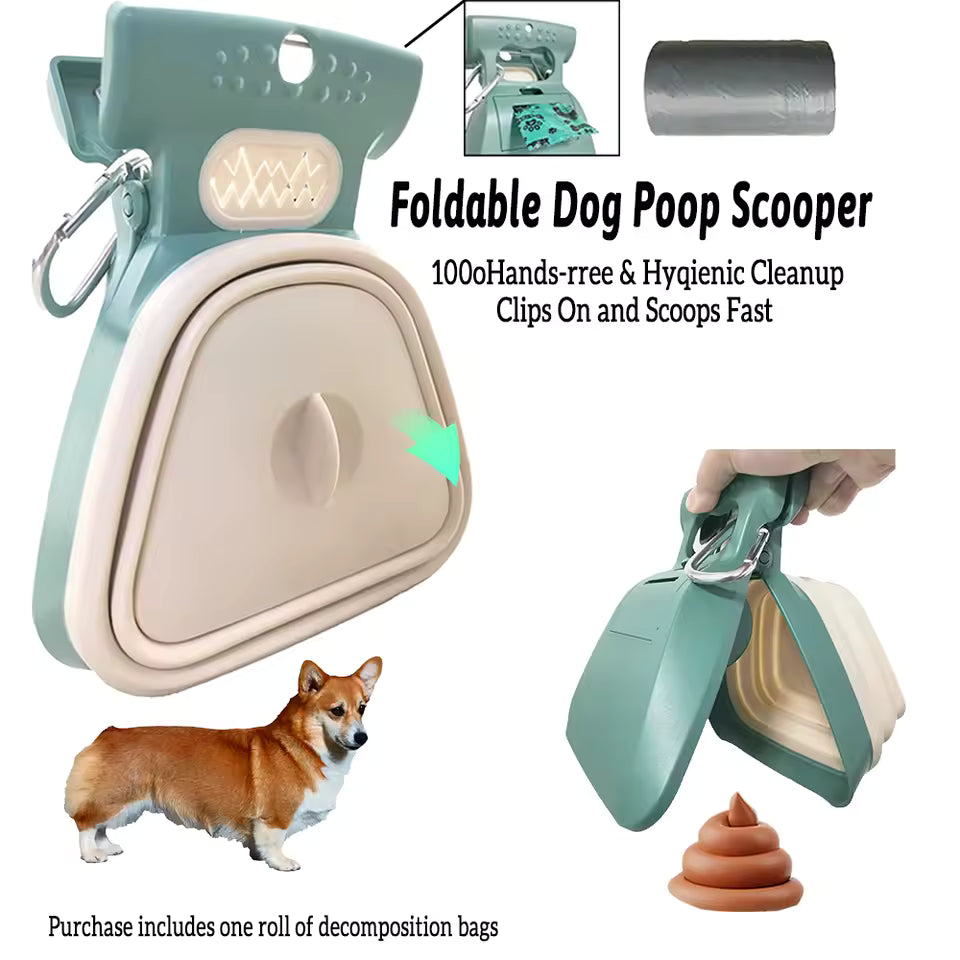 Foldable Dog and Cat Pooper Scooper with Waste Bags