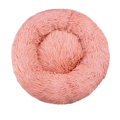 Round Plush Winter Warm Pet Bed for Dogs & Cats
