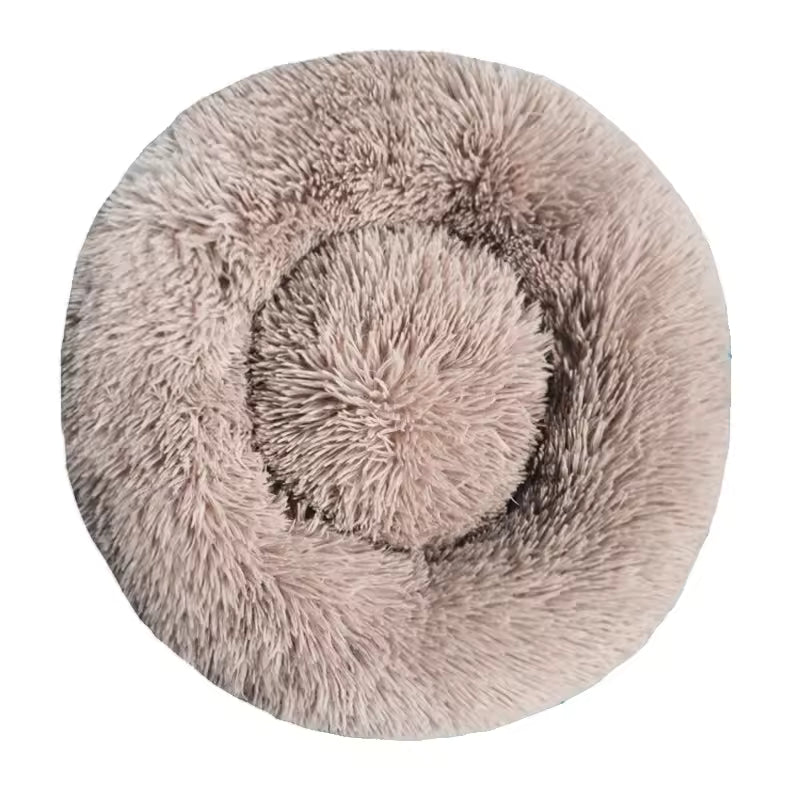 Round Plush Winter Warm Pet Bed for Dogs & Cats