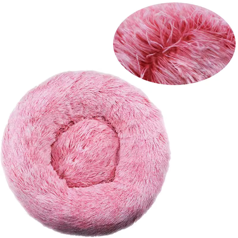 Round Plush Winter Warm Pet Bed for Dogs & Cats
