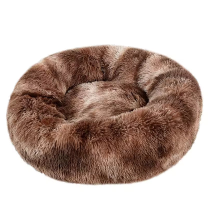 Round Plush Winter Warm Pet Bed for Dogs & Cats